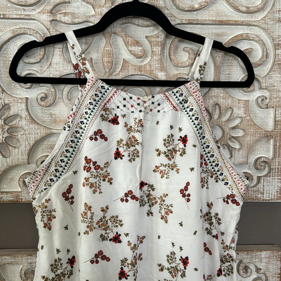 Lapogee | Bohemian Floral Linen Style Midi Dress Medium - Picture 10 of 11